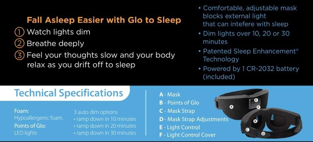 Sound Oasis® GLO to SLEEP Deluxe Sleep Mask