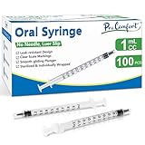 Pro Comfort 1ml Syringe without Needle, No Needle Individually Packaged Oral Syringe for Scientific Labs, Measurement, Dispensing, Oil or Glue Applicator Oral Dispenser