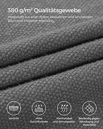 SONGMICS Hängematte, 210 x 150 cm, auf 5 Verschiedene Höhen verstellbar, Gestell aus Metall, bis 240 kg belastbar, für Garten, schwarzes Gestell und graue Hängematte GHS001G01 5