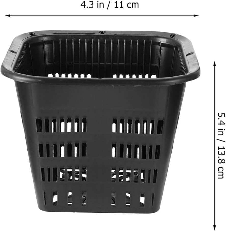 Yardwe Root Control Basin Square Net Pot 5.38 Inch Thickened Plastic Hydroponic Plant Basket for Root Growth and Water Cultivation