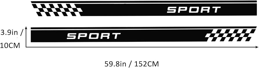 1PC Set Racing Plaid Side Door Fender Skirt Stripes Decal Sticker - Foto 10