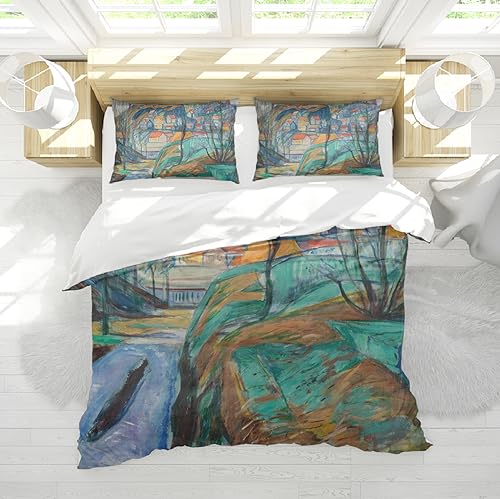 Housse de couette haut de gamme peinture Edvard Munch en literie 3 pièces - 2