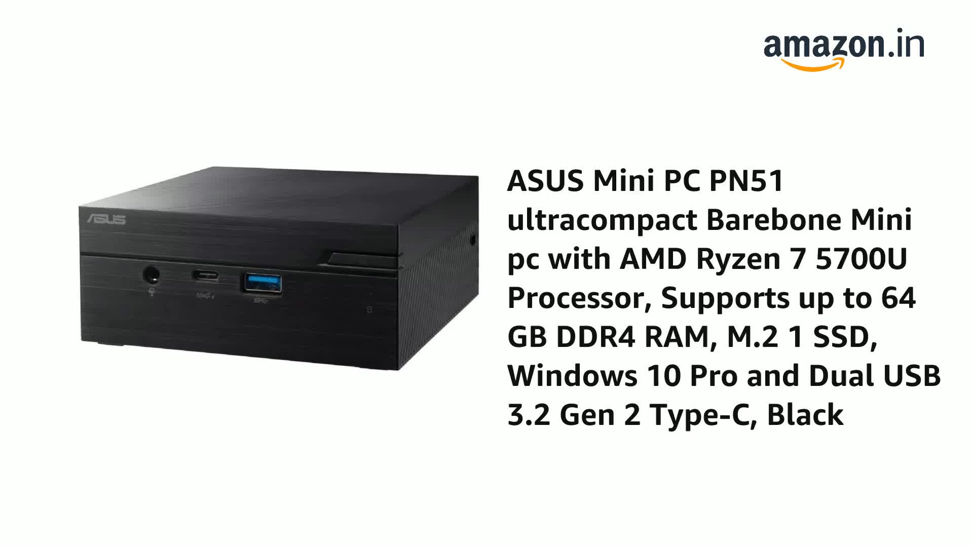 ASUS Mini PC PN51 ultracompact Barebone Mini pc with AMD Ryzen 7