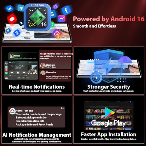 Image of YOBANSE 10 Inch Android 16 Tablet PC, 26GB+256GB(Max 2TB Storage Expand), Octa-Core, GMS Certified 5G WiFi GPS 8000mAh, Complete Accessories Keyboard Stylus Mouse, Silver