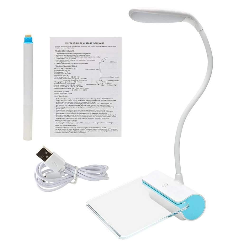 Lámpara de Escritorio La lectura de la tabla del USB LED Protección ocular del ojo regulable de luz LED Luz de mensaje de la novedad de la lámpara de la lámpara de escritorio recargable para Lectura
