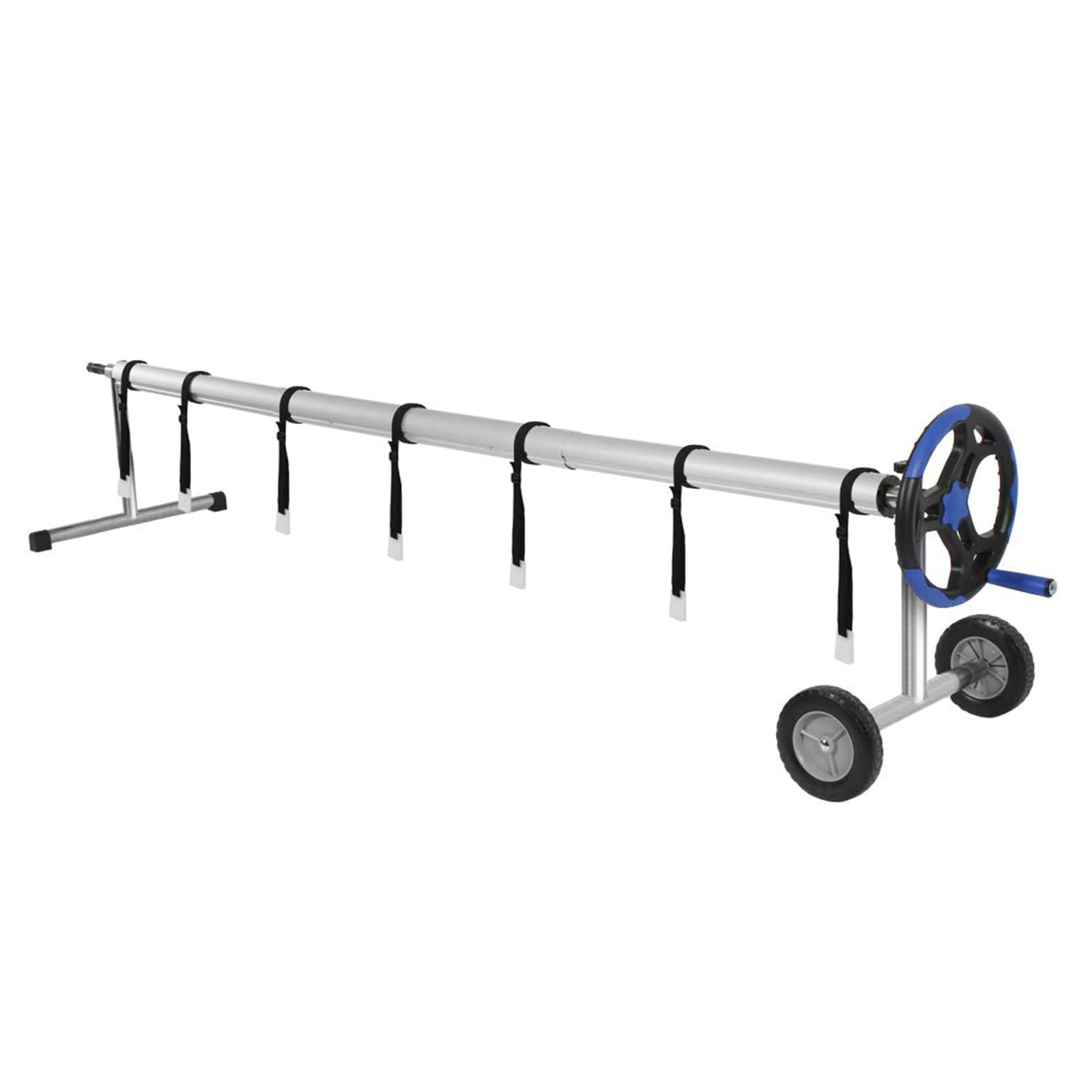 JXYQ Pool Cover Reel - Telescopic Aluminum Solar Cover Roller with Wheels and Hand Crank for Inground and Above Ground Pools