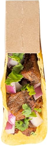 Miniatura 15 de Restaurantware Bio Tek - Soporte para tacos individual de 4 x 1.25 x 2.25 pulgadas, 200 soportes para tacos a prueba de grasa, pequeño papel de