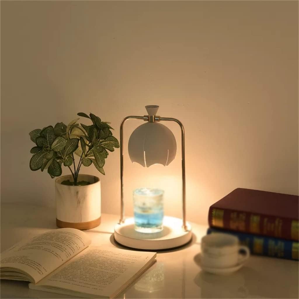 Bezdymna lampa zapachowa z woskiem topionym, bez ognia, regulowana lampa zapachowa do salonu i wnętrz, lampa biurkowa (różowa)