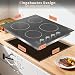 Karienvir Glaskeramikkochfeld 4 Platten, Knopf & Touch-Steuerung, Eingebautes Keramikkochfeld 60cm, 6000W, Herdplatte 4 Kochfelder Einbau mit Sicherheitssperre, Zeitschaltuhr, Pausenfunktion