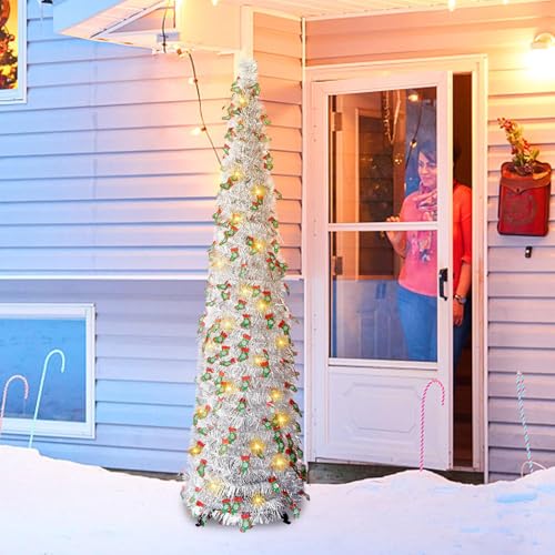Árbol de Navidad artificial metálico para decorar espacios reducidos rápidamente 4