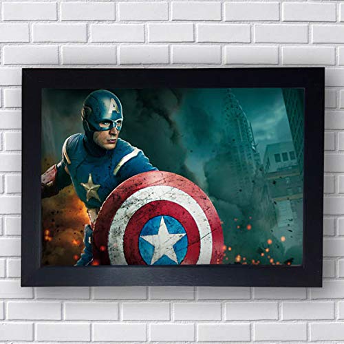 Quadro Decorativo Capitão América Com Moldura 20x30cm