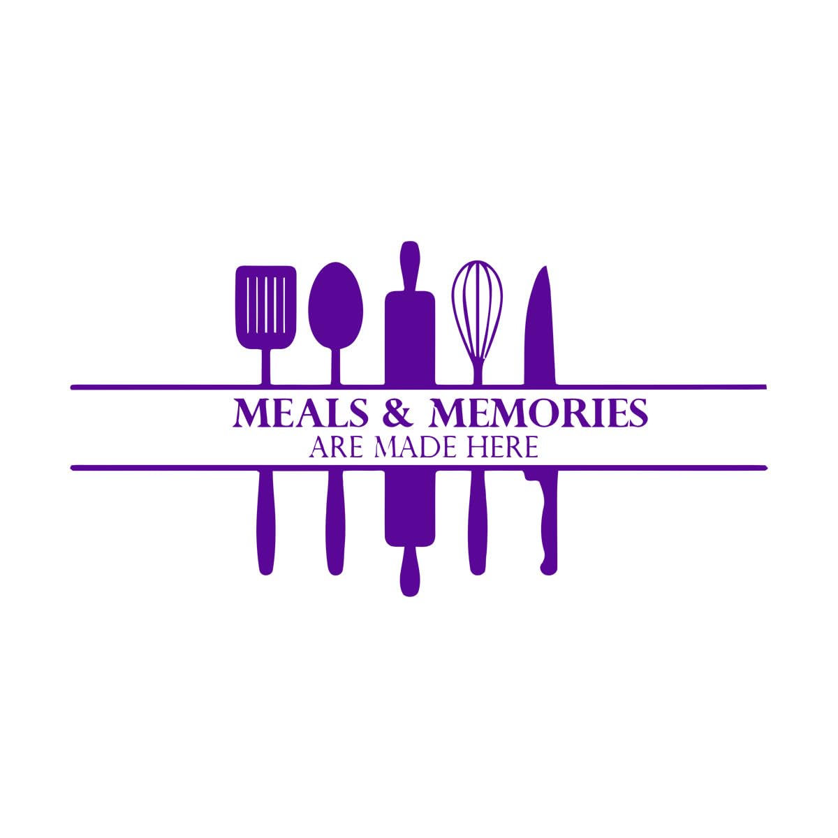 Kitchen Wall Decal Meals and Memories Quote Vinyl Wall Sticker Kitchen Background Home Decoration Mural Art Decals Stickers Large - 57x108cm