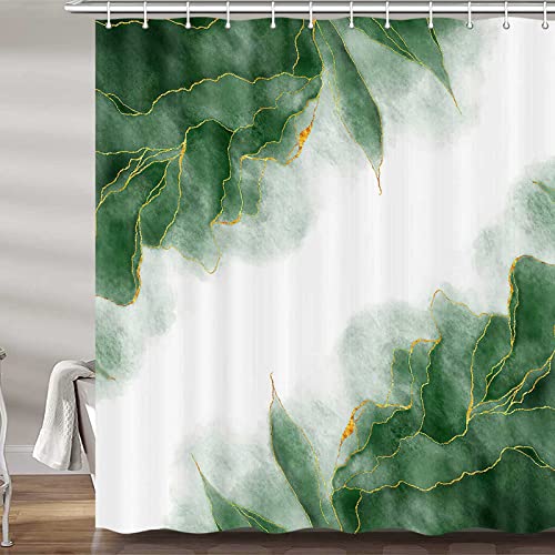 Green and Gold Marble Shower Curtain, Dark Emerald Sage Hunter Olive Green Fabric Shower Curtains Set for Bathroom, Modern Golden White Restroom Decor Accessories with Hooks 72X 72 Inch Green and Gold Marble Shower Curtain, Dark Emerald Sage Hunter Olive Green Fabric Shower Curtains Set for Bathroom, Modern Golden White Restroom Decor Accessories with Hooks 72X 72 Inch
