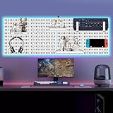 Easyhomie Stecktafel Set mit 4 Stecktafeln (42x30cm) + 20 Zubehör für Raumaufbewahrung, Organisation und Dekoration, Freie Kombination und Einfache Installation (Weiß)