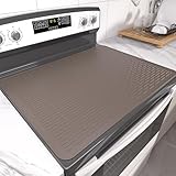 Stove Top Cover for Electric Stove- Range Covers for Electric Stove,Silicone XXL Dish Drying Mat, Glass Cooktop Covers, Flat RV Range top Mats (Coffee, 28