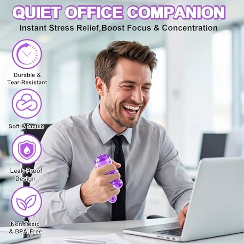 Ice Cube Squishy Squeeze Toy：Stress Relief Sensory Fidget Toys for Men Women Adults Teens, Soft Maltose Water Cube Squeeze Toy for Anxiety ADHD, Cool Jelly Stress Ball, Party Favors Goodie Bag Fillers — view 4