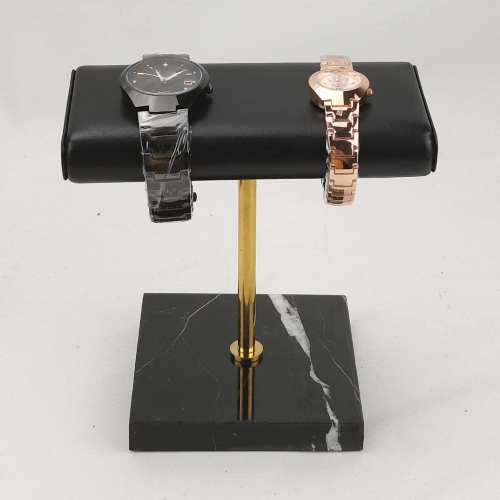 Montre Présentoir Porte-Bracelet Support Bijou Organisateur Collier en Marbre Noble Cuir PU Élégant Adapté pour Rangement de Montres Homme Cadeau