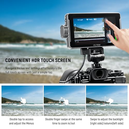 image for VILTROX DC-550 Pro 5.5 inch Camera Field Monitor, 4K HDMI Touchscreen 