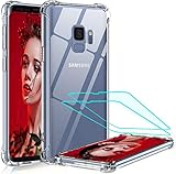 LeYi Funda Samsung Galaxy S9 con [2-Unidades] 3D Curvo Pet Pantalla,Cristal Transparente Shockproof Carcasa Ultra Silicona PC y TPU Slim Gel Bumper Antigolpes Cover Case para Movil S9, Clear