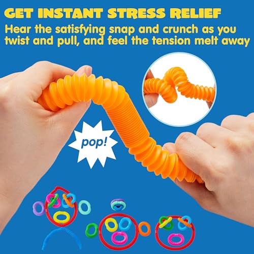 Joyin 15825 18 Pack Pop Tubes, Sensory Toys(Small) Fidget Tubes Party Favors thumb #1