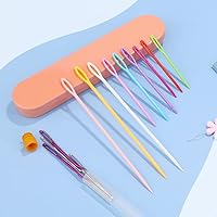 Vista 7 de Juego de agujas de hilo, agujas curvas para tapicería, agujas de coser de plástico de ojo grande, agujas romo de ojo grande para manualidades