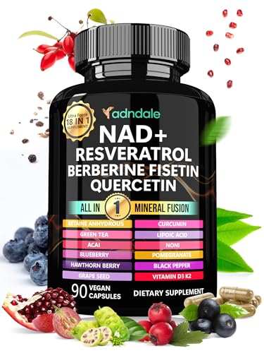 Adndale Liposomal NAD Supplement. Longevity Formula NMN Supplement Alternative. 90CT Advanced NAD+ Resveratrol