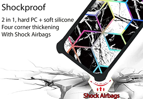 Case for Kyocera Digno Sx3 Case Compatible with Kyocera Digno Sx3 Phone Case Cover [with Tempered Glass Screen Protector][Hard PC + Soft Silicone][Ring Support] [Colorful Reflect Light] IMDH-HS