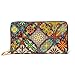 Produktbild JHGFG Mode Handtasche Reißverschluss Brieftasche Ethnische Blumen Mandala Nahtloses Muster Bunte Telefon Clutch Geldbörse Abendkupplung Blocking Leder Brieftasche Multi Card