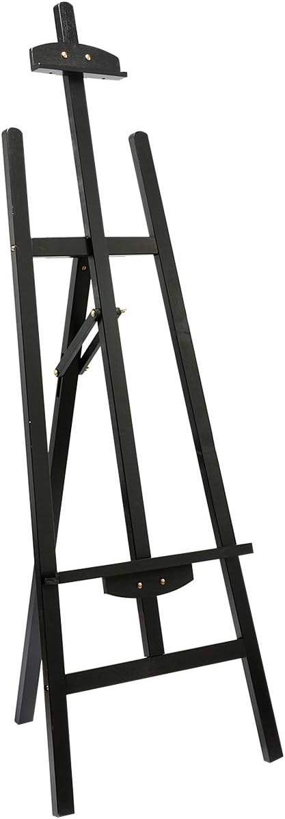 Marble Field Adjustable Wooden Tripod Easel Display Floor Easel Sketch Painting Portable, Black