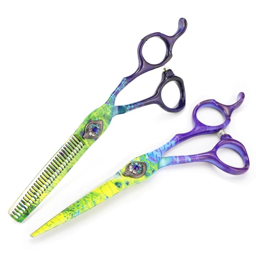 Taglio dei Capelli, Set Professionale per Parrucchieri da 6 Pollici, Set per Parrucchiere in Acciaio 440C, Forbici per Taglio Diradamento, Set per Parrucchiere