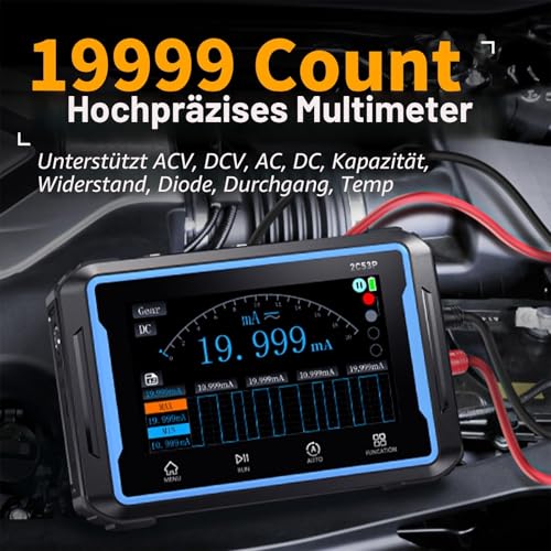 Oscilloscope,Handheld Oszilloskop Multimeter 3-in-1 Digitales Oszilloskop Signalgeber Multimeter mit 50Mhz Bandbreite,19999 Zählungen,250MS/s Abtastung,4.3 Zoll Touchscreen,Deutsche Sprachanzeige