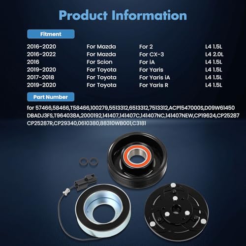 Image of ECCPP A /C Compressor Clutch 2019-2020 for Toyota Yaris 1.5L