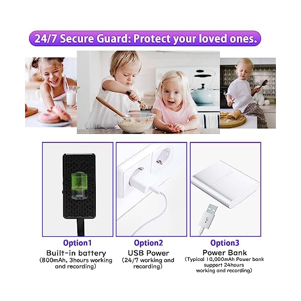 WIWACAM MW5L Tiny Spy Hidden Small Camera 4K Ultra HD, Mini WiFi Nanny Cam for Home Security, Wireless Secret Surveillance Cameras Indoor, Motion Detection, App Remote View, Battery, SD Card Slot - Image 5