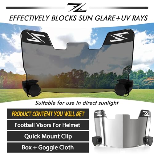 Image of Tinted Football Visor, Fits Youth and Adult Football Helmets