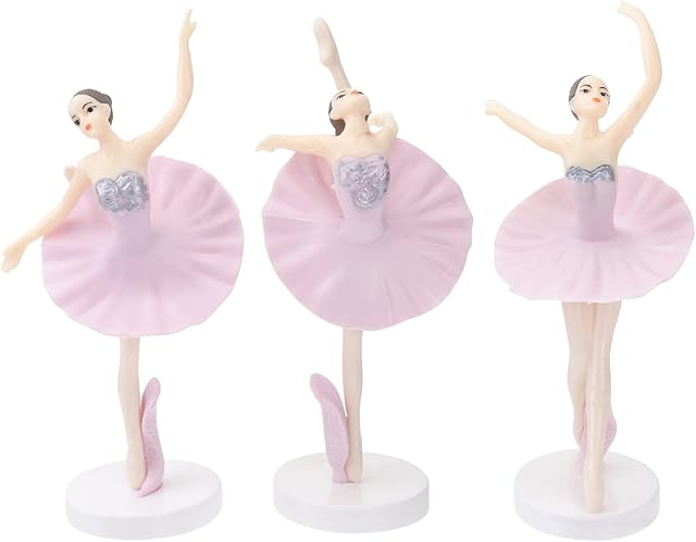 BESPORTBLE 3pcs Ballerina Girl Ballet Dancer Statue figurines Ornaments Plastic Model Wedding Birthday Party Favors Gifts for Dancer