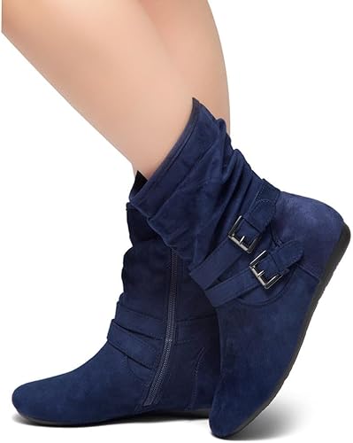 Miniatura 5 de Herstyle Lindell - Botines planos para mujer, a la moda, holgados, a media pantorrilla
