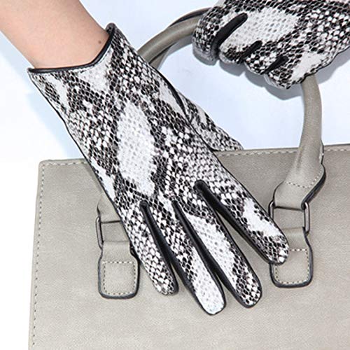 Handschuhe Echte Leder-Handschuhe weiche Warmer Touch Screen Handschuhe Thick einen.Kreislauf.durchmachentreibende Fäustlinge (Color : Snake Texture, Gloves Size : M)