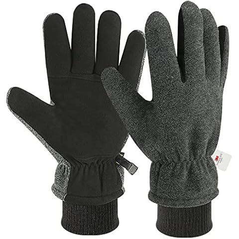 DLY Winter Gloves Men Waterproof - Mens Winter Gloves Thermal Gloves, Polar Fleece Insulated Gloves Warm Gloves for Driving Cycling Hiking Snow Ski in Cold Weather Cover