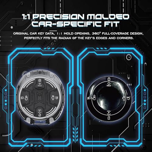 Image of Premium Metal Car Key Case Cover Compatible with Tata Harrier EV Electric 2025 / 2026 8 Button Smart Key Only (Black)