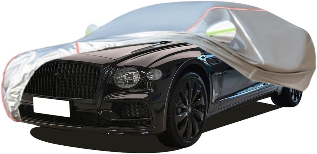 WOLWES Car Cover are Suitable for Bentley Flying Spur All-Weather Windproof, Snowproof, Rainproof, UV-Protected and Breathable All-Season Universal with Side Door Zip Oxford Cloth Car Cover (Color :