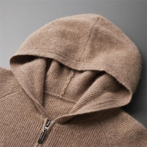 Men's Merino Wool Knit Cardigan Sweater Hooded Long Sleeve Zipper Fall Winter Casual Sports Outerwear3
