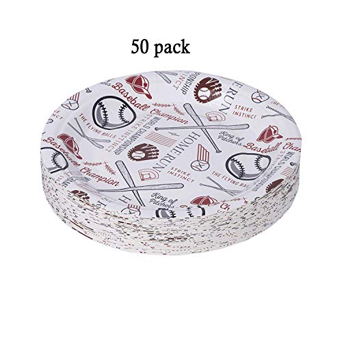 Hammont Baseball Plates - 7" Round Baseball Printed Plates Birthday | Party | Baby Shower | Picnic Sports Decorations - Disposable Dinner Paper Plates (50 Pack) - Image 4
