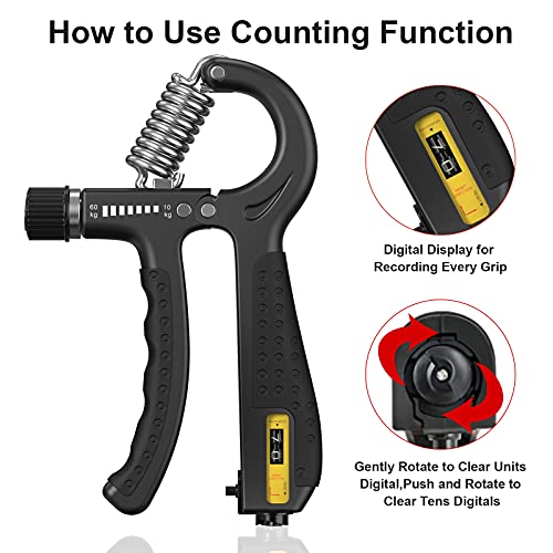 image for ALMAH Hand Grip Strengthener 2 Pack, Grip Strength Trainer Adjustable 