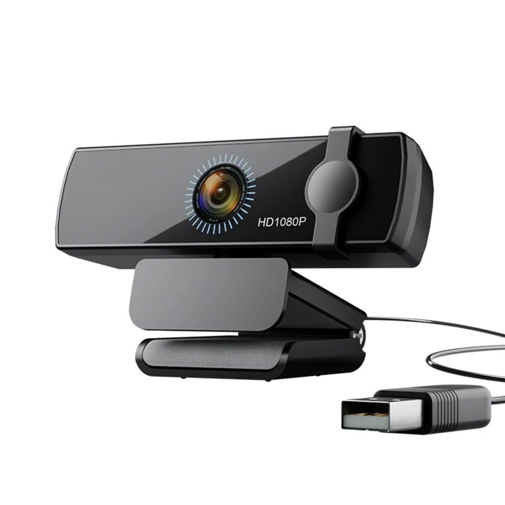 LEIYTFE HD 1080P Camera for Laptop 360° Adjustable Desktop Computer Web Came with Mics,Plug-and-Play, Privacy Cover,Ideal for Business Meetings&Live Streaming-image-0