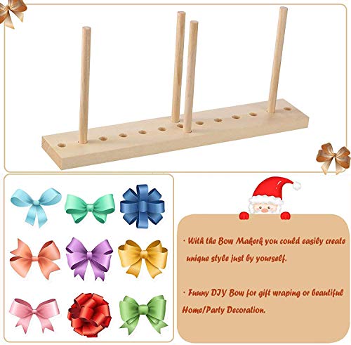 Bow Maker For Ribbon, Wooden Wreath Bow Maker Tools For Creating Gift Bows, Wreath Ribbons, Party Jewelry, Corsages, Holiday Wreaths, Various Crafts (Bow Maker White) #TOP2