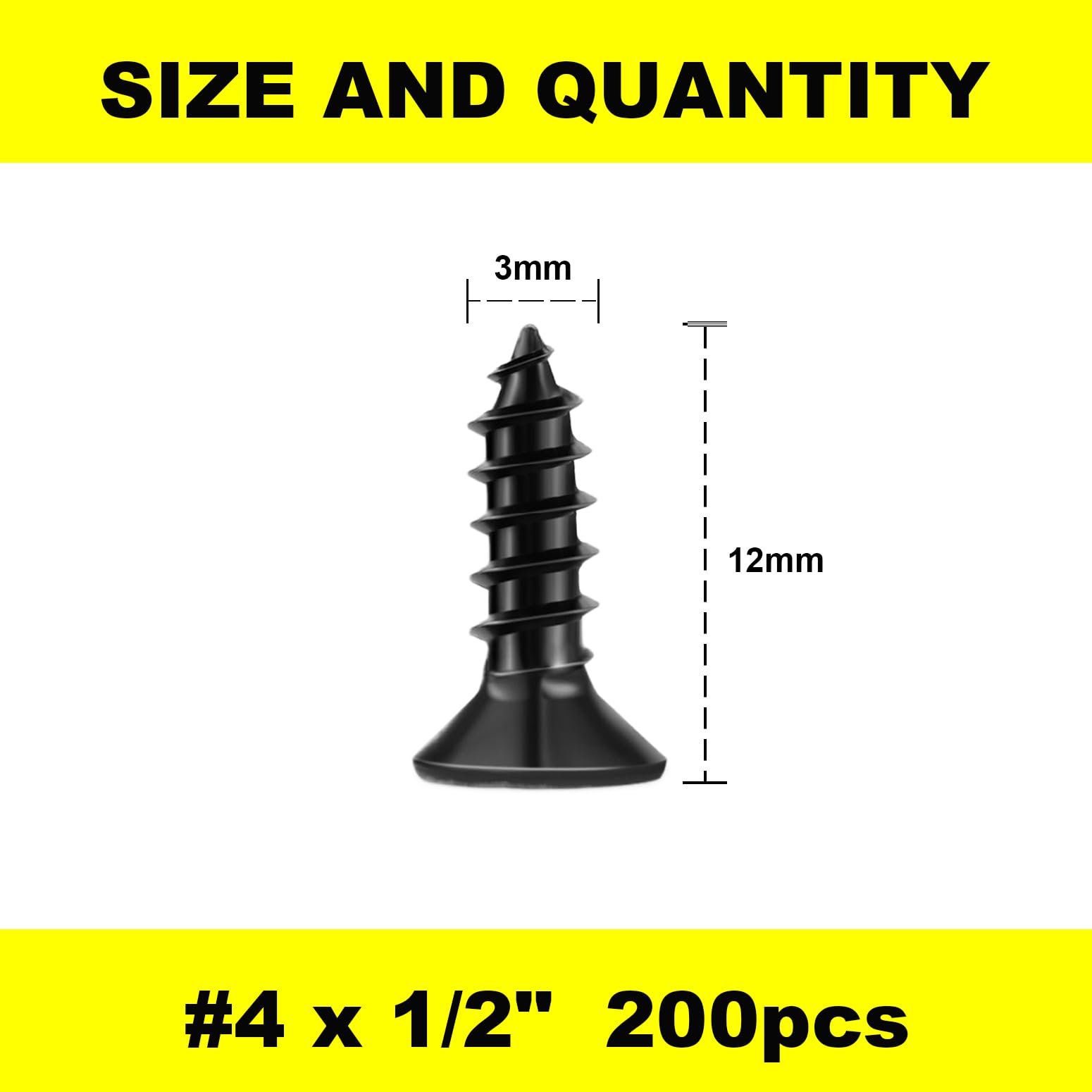 Self Tapping Screws, Screws for Wood,Carbon Steel Black Small Screw, Suitable for Furniture Woodworking, DIY Model Fixing - Image 3