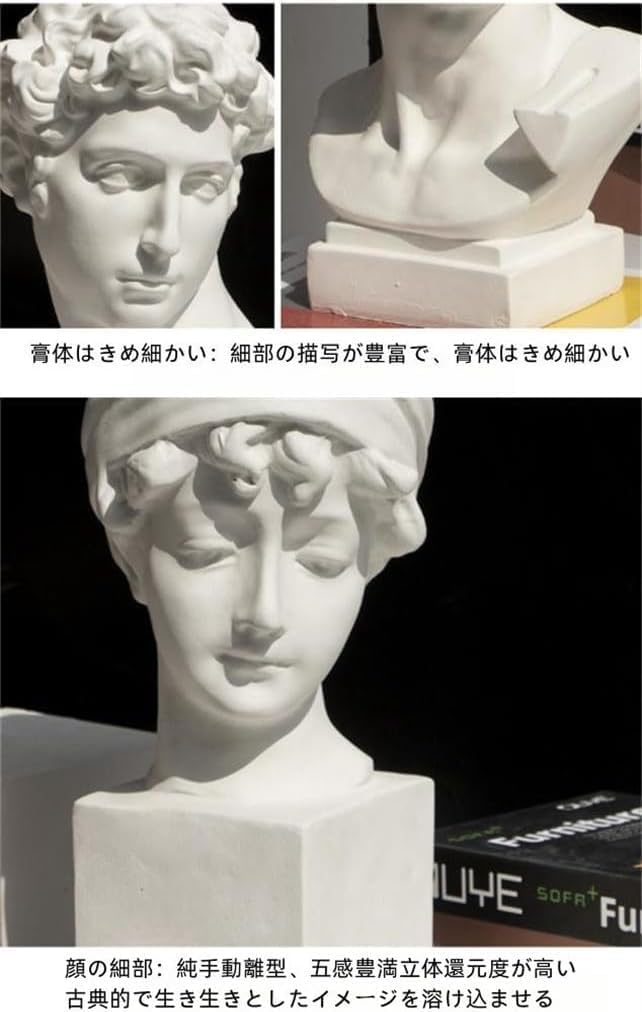 デービッド像 石膏像風 北欧風 デッサン用 模型 おしゃれ 彫刻フィギュア インテリア 玄関 ガーデンオーナメント 美術 工芸品 プ