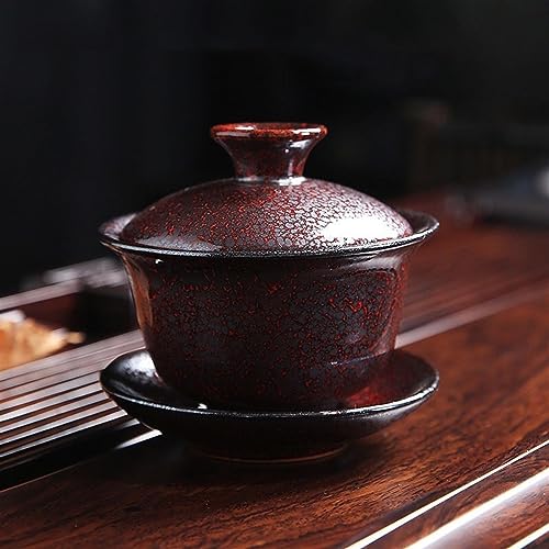 �Z���~�b�N Gaiwan ����J���t�[�e�B�[�Z�b�g�J�b�v�q�ύX�|���e�������g�D���[���e�B�[�{�E�� Sancai Gaiwan �e�B�[�J�b�v�z�[����^�e�B�[���[�J�[ �}�{�Z�b�g(Jun red)