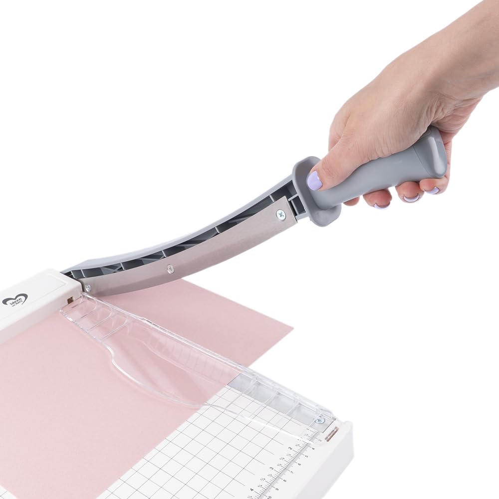 Ideen mit Herz Taglierina per carta, cartone, feltro, sughero, gomma espansa, pelle, capacità 12 fogli da 80 g/m², superficie di taglio 30 x 30 cm, griglia in pollici e cm