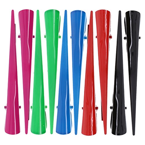 Set of 10 Metal Concord Clips Curved Beak Hair Clips - Colorful